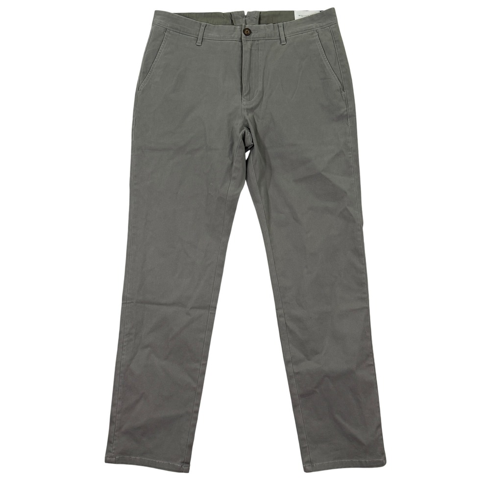 Mott & Bow Mens 32x30 Chino Pants Adult Gray Charles Slim Stretch Casual Preppy